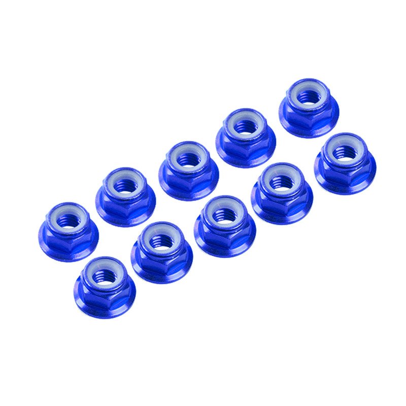 3MM. ALU. NYLON NUT W/FLANGED (10pcs)