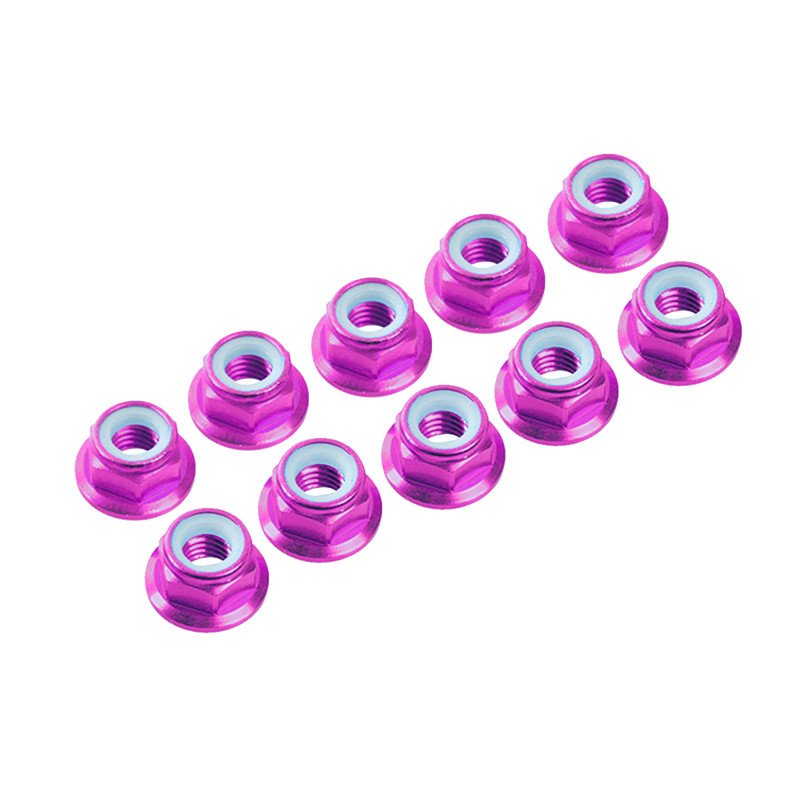 3MM. ALU. NYLON NUT W/FLANGED (10pcs)