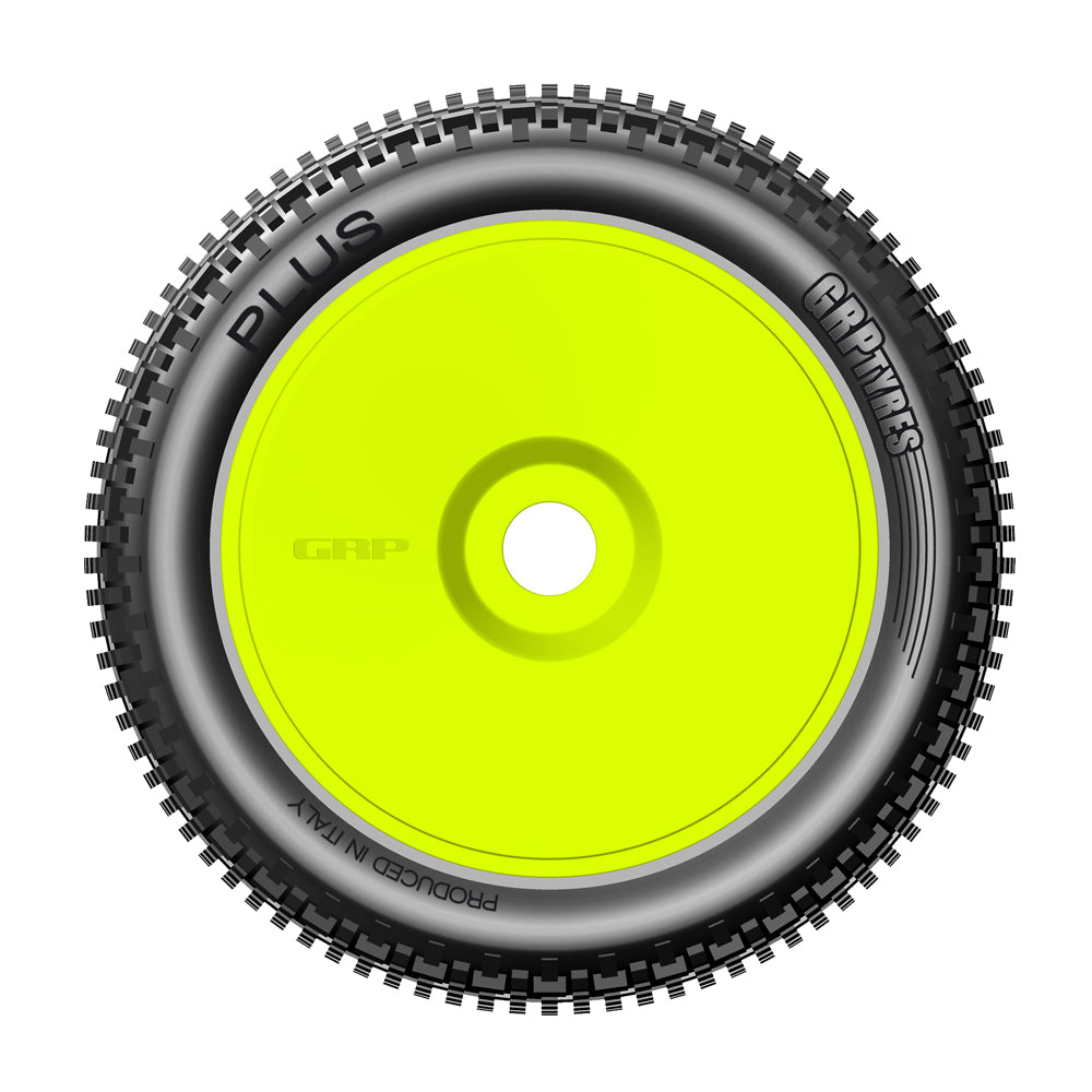 GRP 1:8 BU PLUS – New Closed Cell Insert – Mounted on New Closed Yellow Wheel – 1 Pair