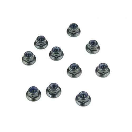 TKR1211 – M3 Locknuts (flanged, black, 10pcs)