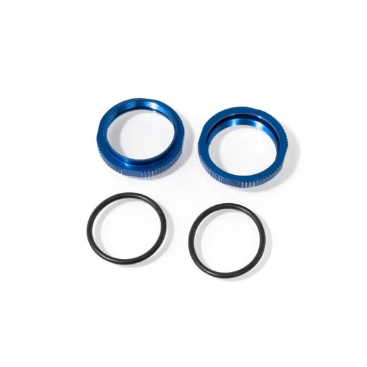 TKR6013BL – Shock Adjustment Collars (short, aluminum, BLUE ano, 2pcs)