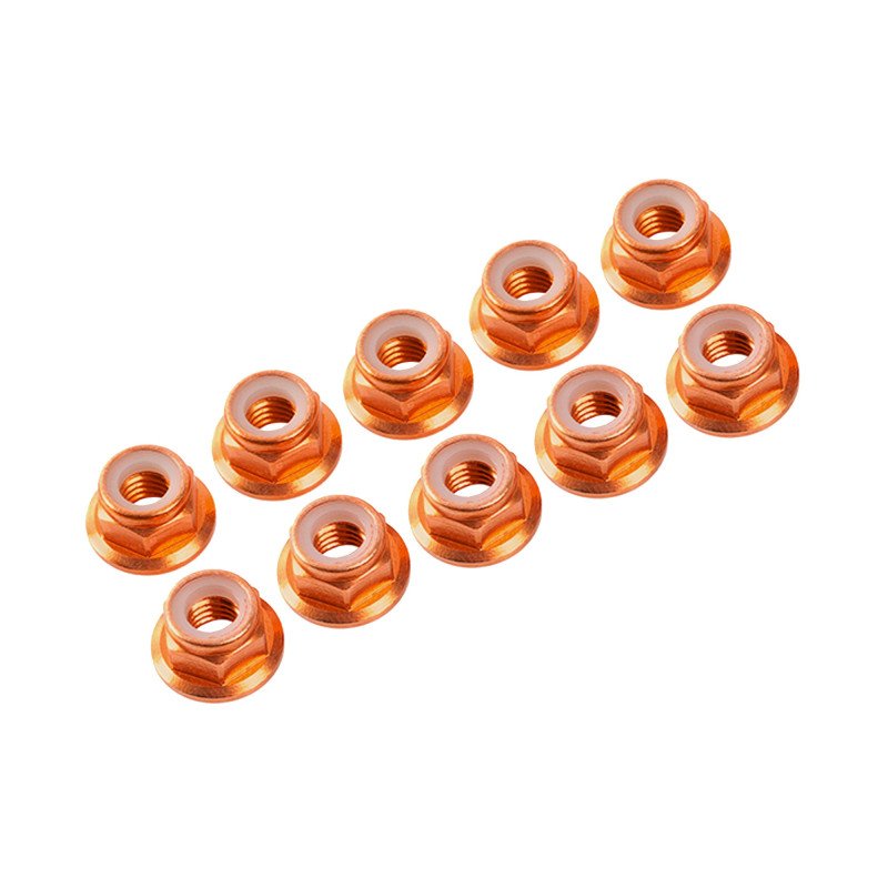 3MM. ALU. NYLON NUT W/FLANGED (10pcs)