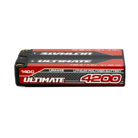 ULTIMATE GRAPHENE HV LiPo BATTERY SHORTY 7.6v. 4200mAh 140C 5mm TUBES
