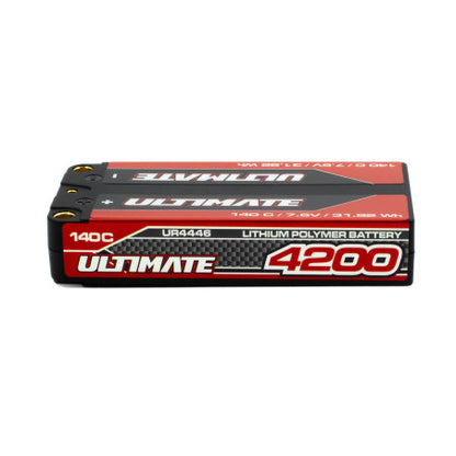 ULTIMATE GRAPHENE HV LiPo BATTERY SHORTY 7.6v. 4200mAh 140C 5mm TUBES