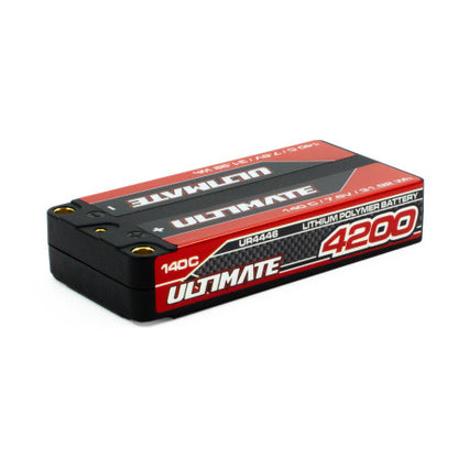 ULTIMATE GRAPHENE HV LiPo BATTERY SHORTY 7.6v. 4200mAh 140C 5mm TUBES