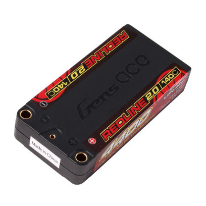 GENS ACE REDLINE 2.0 SERIES 4400 mAh SHORTY 7.6V HV 140C 2S1P HC 5.0mm BANANA BULLET - GEA44002S14S5