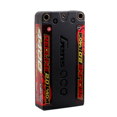 GENS ACE REDLINE 2.0 SERIES 4400 mAh SHORTY 7.6V HV 140C 2S1P HC 5.0mm BANANA BULLET - GEA44002S14S5