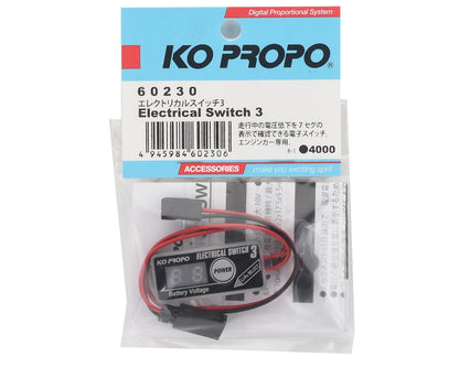 KO Propo Electrical Switch 3 w/Voltage Display & 2S LiPo Cutoff