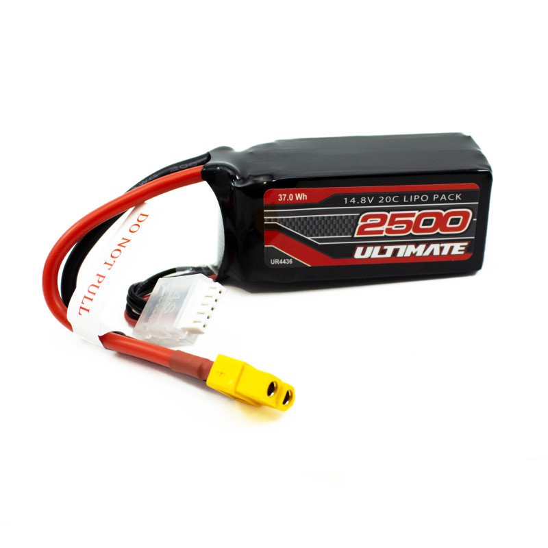 ULTIMATE 14.8v. 2500mAh 20C LiPo BATTERY SOFT CASE XT60 STARTER BOX